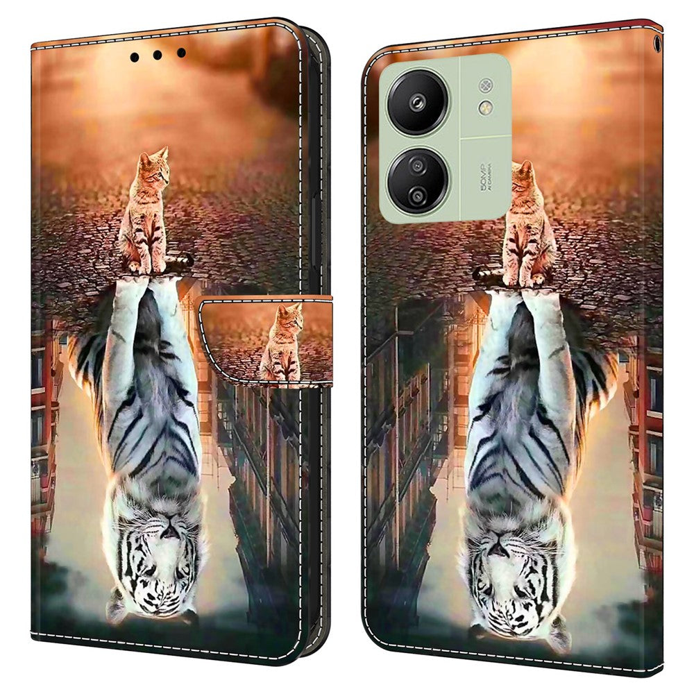 For Xiaomi Redmi 13C 4G / 13C 5G / Poco C65 4G / Poco M6 5G / 13R 5G Phone Case PU Leather 3D Pattern Flip Folio Cover