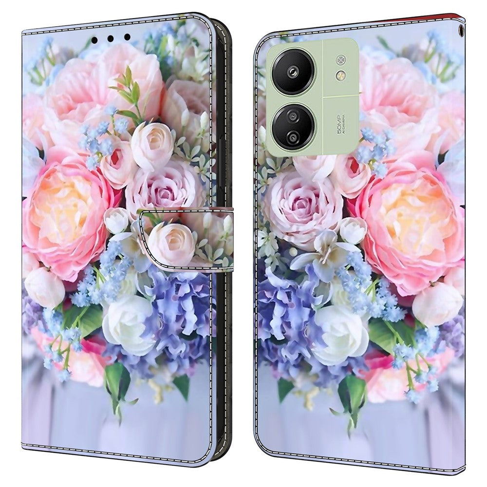 For Xiaomi Redmi 13C 4G / 13C 5G / Poco C65 4G / Poco M6 5G / 13R 5G Phone Case PU Leather 3D Pattern Flip Folio Cover