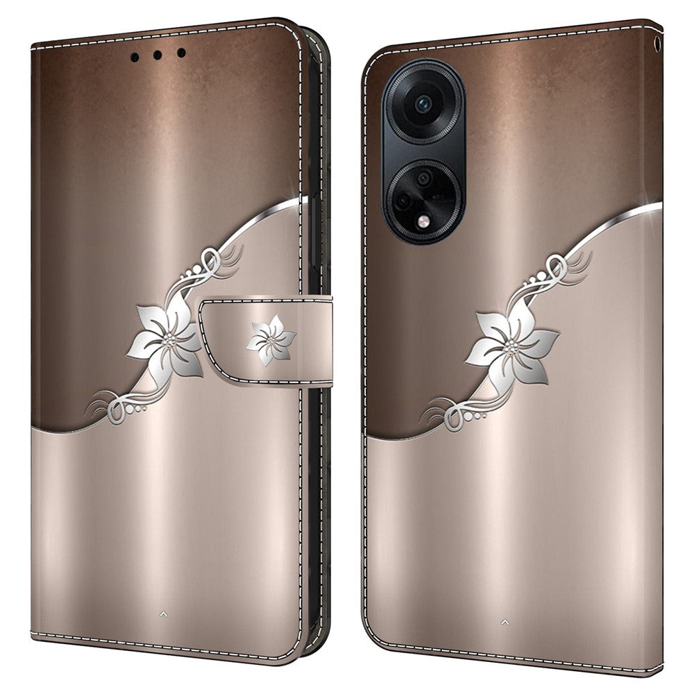 Oppo A98 5G / A1 5G PU-läderfodral med 3D-mönster, mobilmobilskal