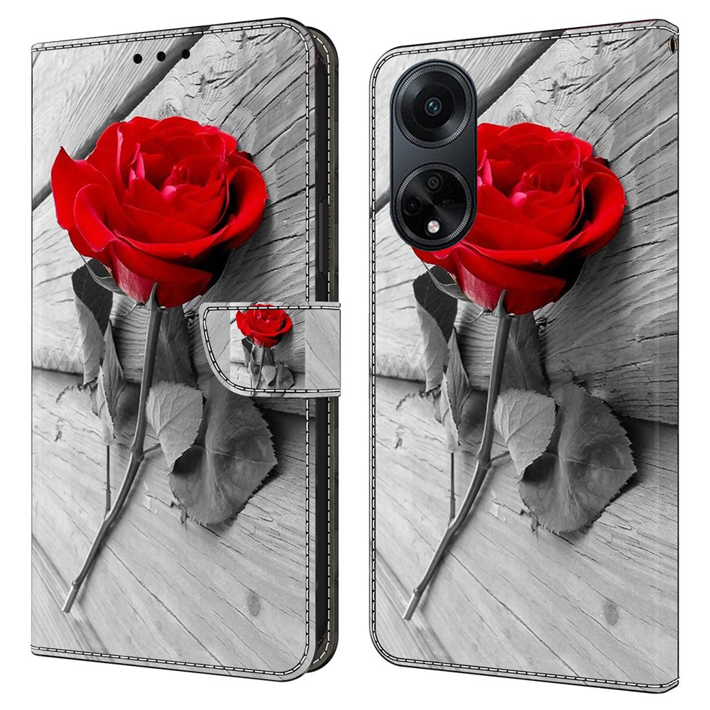 Oppo A98 5G / A1 5G PU-läderfodral med 3D-mönster, mobilmobilskal