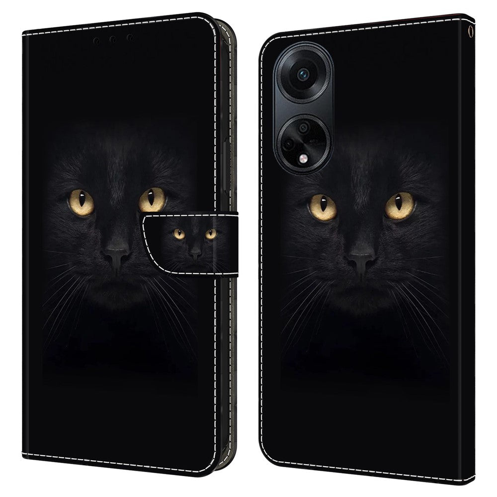 Oppo A98 5G / A1 5G PU-läderfodral med 3D-mönster, mobilmobilskal