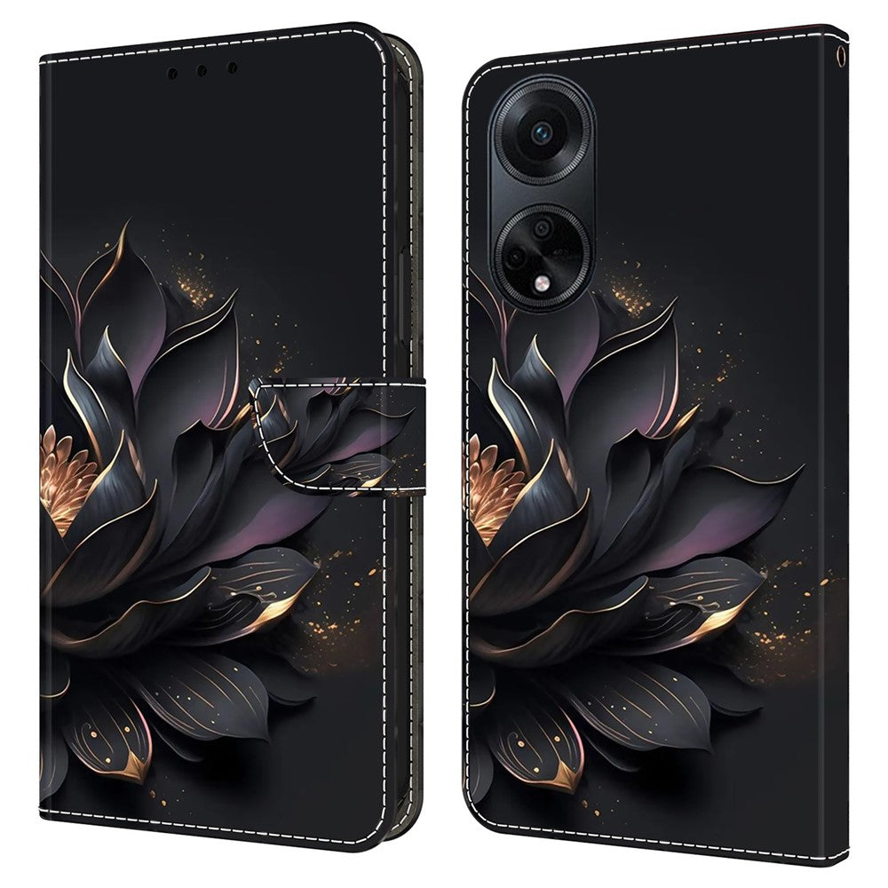 Oppo A98 5G / A1 5G PU-läderfodral med 3D-mönster, mobilmobilskal