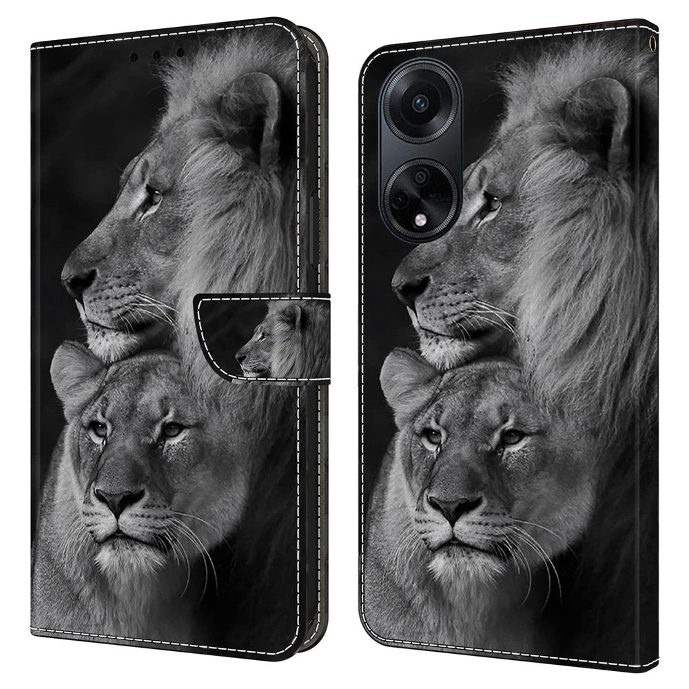 Oppo A98 5G / A1 5G PU-läderfodral med 3D-mönster, mobilmobilskal