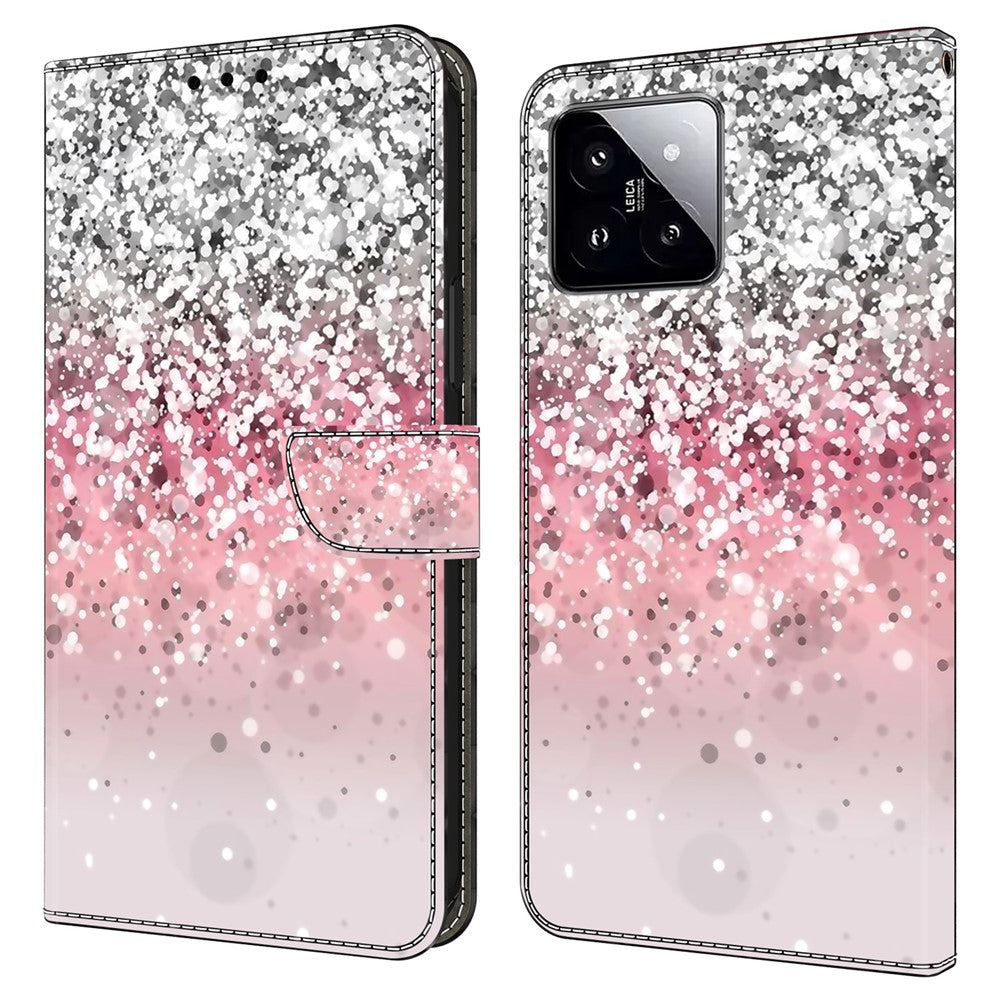 Xiaomi 14 Plånboksfodral med 3D-mönster i PU-läder, stativ och mobilfodral
