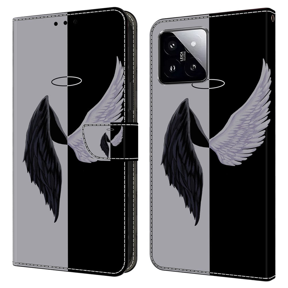 Xiaomi 14 Plånboksfodral med 3D-mönster i PU-läder, stativ och mobilfodral