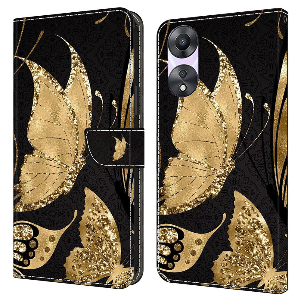 For Oppo A58 5G / A78 5G Phone Case 3D Pattern PU Leather Protective Flip Cover