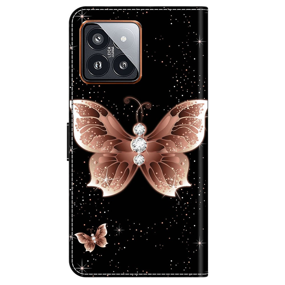 For Xiaomi 14 Pro Case 3D Pattern Printing Wallet Phone Leather Cover