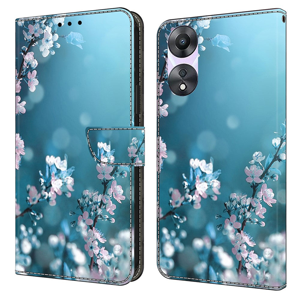 Oppo A58 5G / A78 5G-skal med 3D-mönsterutskrift, magnetiskt spänne, plånboksfodral