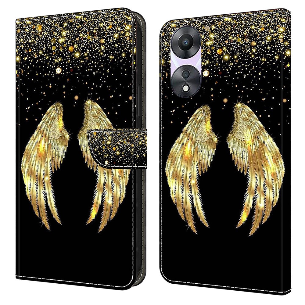For Oppo A58 5G / A78 5G Case 3D Pattern Printing Magnetic Clasp Wallet Cover