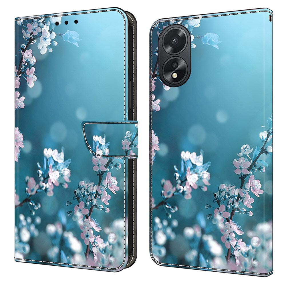 Oppo A38 4G / A18 4G Läderfodral med 3D-mönstertryck Plånboksfodral