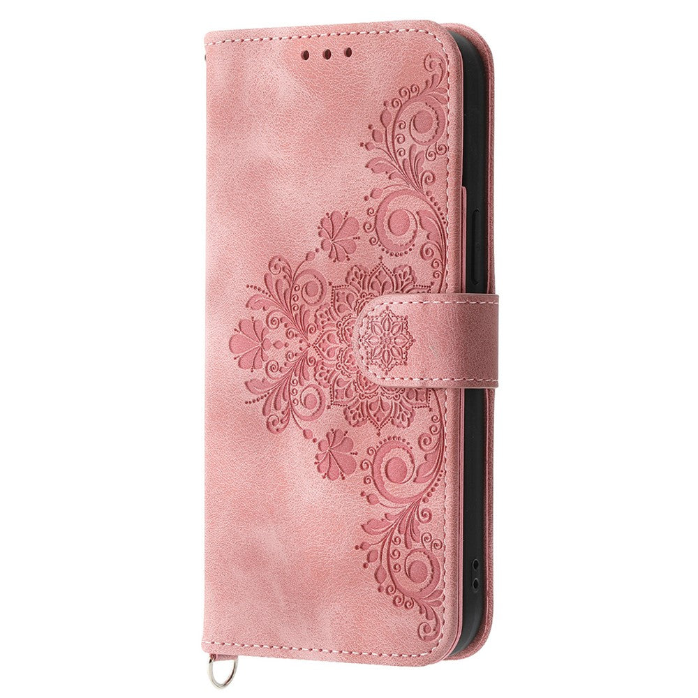 For Oppo A79 5G / A2 5G Case TPU+PU Leather Flower Imprinted Mobile Phone Cover with Card Slots