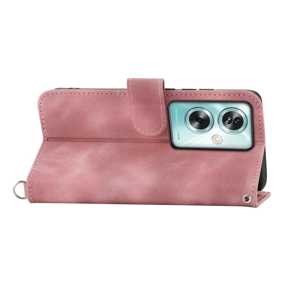 For Oppo A79 5G / A2 5G Case TPU+PU Leather Flower Imprinted Mobile Phone Cover with Card Slots