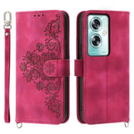 For Oppo A79 5G / A2 5G Case TPU+PU Leather Flower Imprinted Mobile Phone Cover with Card Slots
