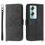 For Oppo A79 5G / A2 5G Case TPU+PU Leather Flower Imprinted Mobile Phone Cover with Card Slots