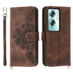 For Oppo A79 5G / A2 5G Case TPU+PU Leather Flower Imprinted Mobile Phone Cover with Card Slots