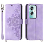 For Oppo A79 5G / A2 5G Case TPU+PU Leather Flower Imprinted Mobile Phone Cover with Card Slots