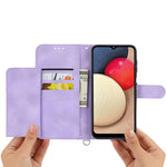 Til Samsung Galaxy A35 5G mobiltelefoncover Blomstermønster i TPU+PU-læder med stropper