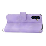 Til Samsung Galaxy A35 5G mobiltelefoncover Blomstermønster i TPU+PU-læder med stropper