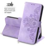 Til Samsung Galaxy A35 5G mobiltelefoncover Blomstermønster i TPU+PU-læder med stropper