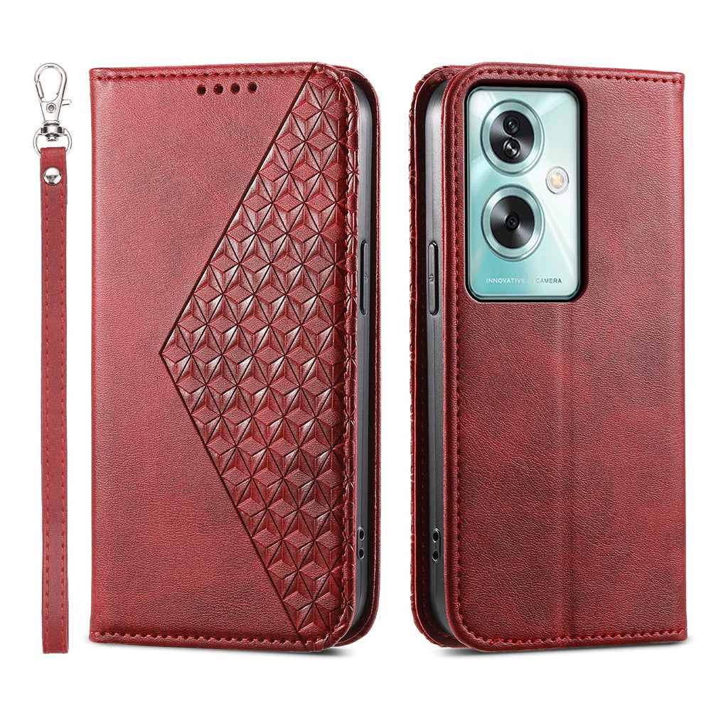 For Oppo A79 5G / A2 5G Case Calf Texture PU Leather+TPU Stand Phone Cover