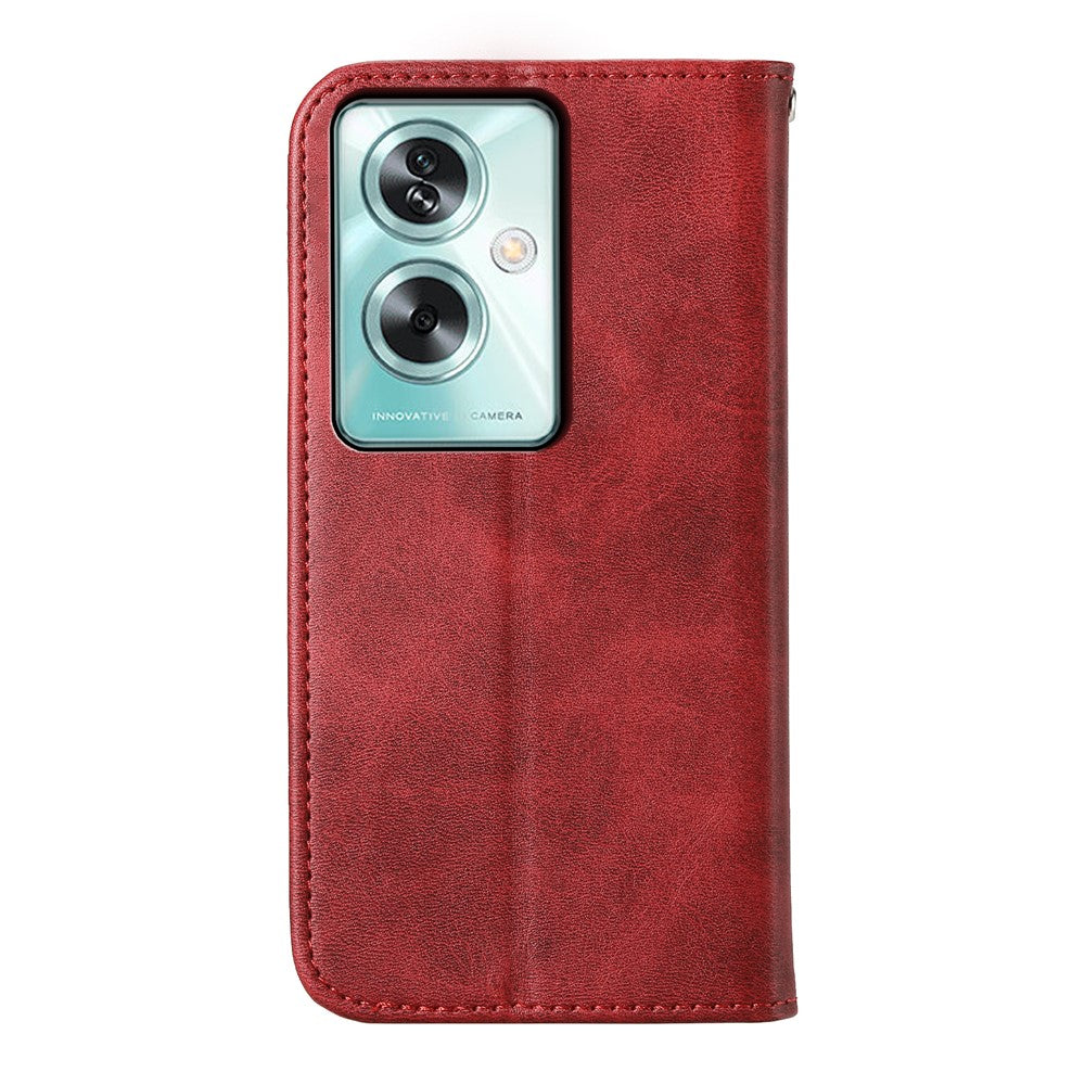 For Oppo A79 5G / A2 5G Case Calf Texture PU Leather+TPU Stand Phone Cover