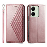For Xiaomi Redmi 13C 4G / 13C 5G / Poco C65 4G / Poco M6 5G / 13R 5G Case Imprinted Rhombus Pattern PU Leather Mobile Phone Cover
