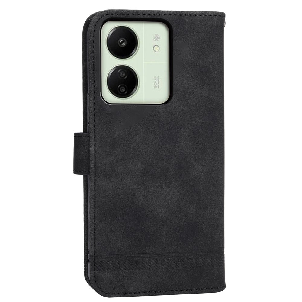 DIERFENG DF-03 För Xiaomi Redmi 13C 4G / 13C 5G / Poco C65 4G / Poco M6 5G / 13R 5G Skal PU-läder Flipkortshållare Smartphone-fodral