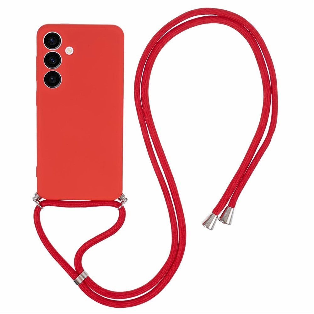 For Samsung Galaxy S24 Case with Lanyard TPU Fiber Inner Lining Protective Cover