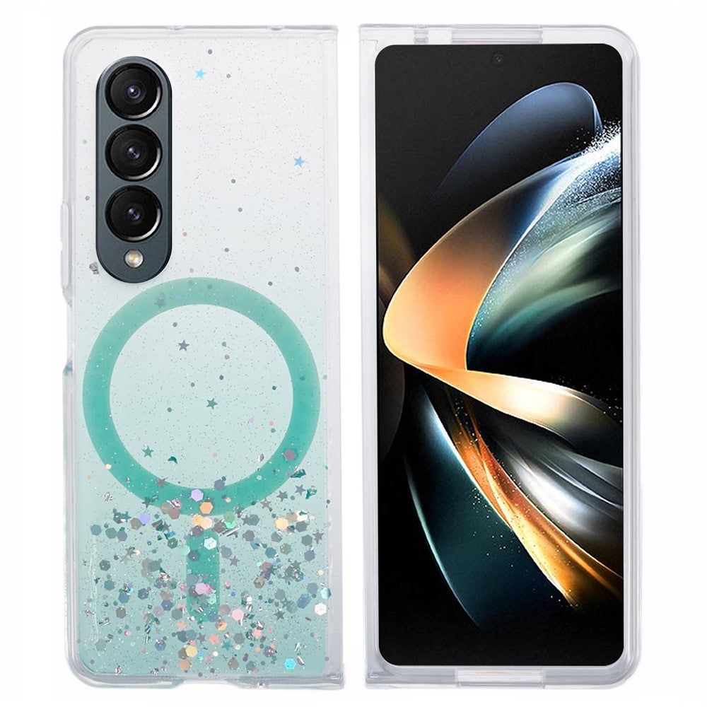 JTW-serie til Samsung Galaxy Z Fold4 5G magnetisk cover med glitrende epoxy TPU+akryl beskyttelsescover