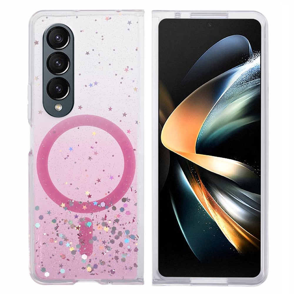 JTW-serie til Samsung Galaxy Z Fold4 5G magnetisk cover med glitrende epoxy TPU+akryl beskyttelsescover