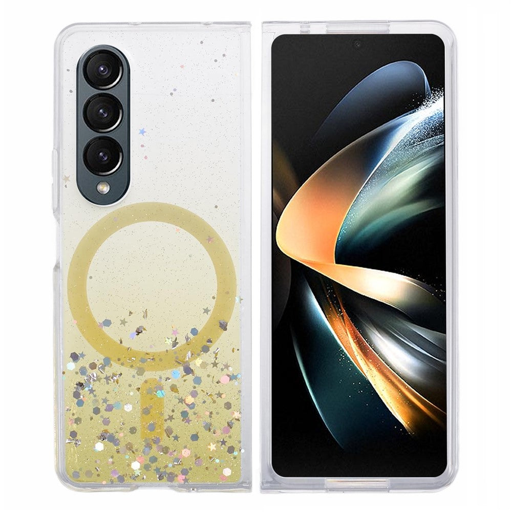 JTW-serie til Samsung Galaxy Z Fold4 5G magnetisk cover med glitrende epoxy TPU+akryl beskyttelsescover
