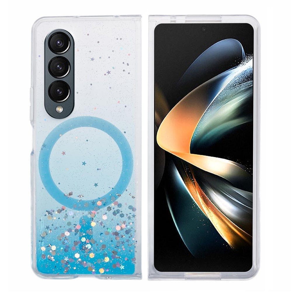 JTW-serie til Samsung Galaxy Z Fold4 5G magnetisk cover med glitrende epoxy TPU+akryl beskyttelsescover