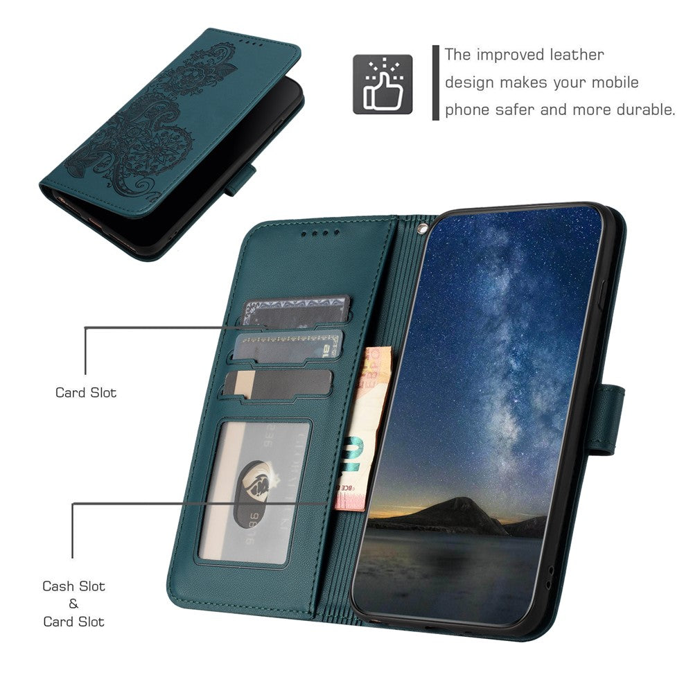 Til Samsung Galaxy A05 4G Telefoncovers Mandala Blomst Læder Pung Mobilcover med Rem