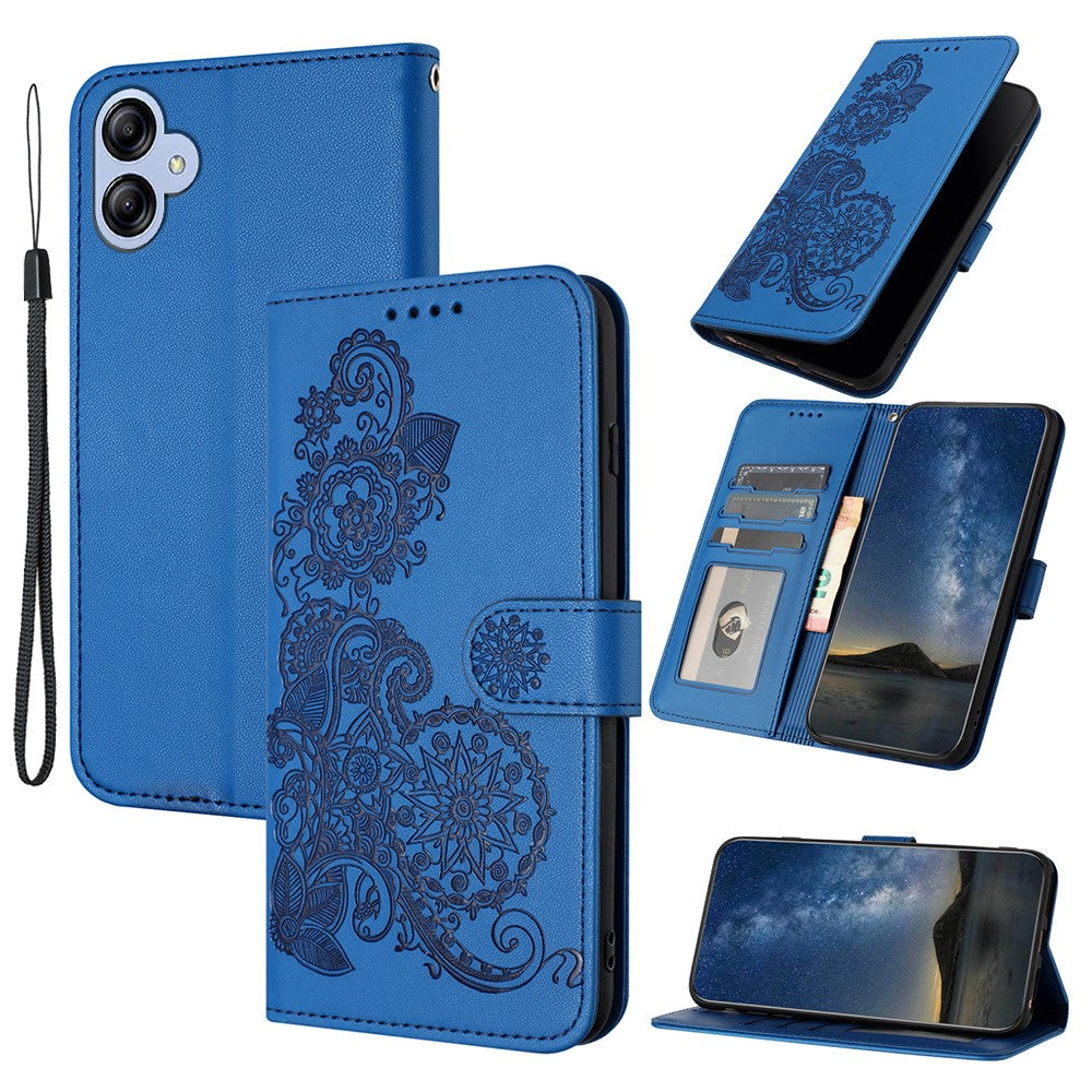 Til Samsung Galaxy A05 4G Telefoncovers Mandala Blomst Læder Pung Mobilcover med Rem