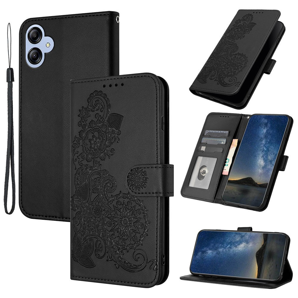 Til Samsung Galaxy A05 4G Telefoncovers Mandala Blomst Læder Pung Mobilcover med Rem