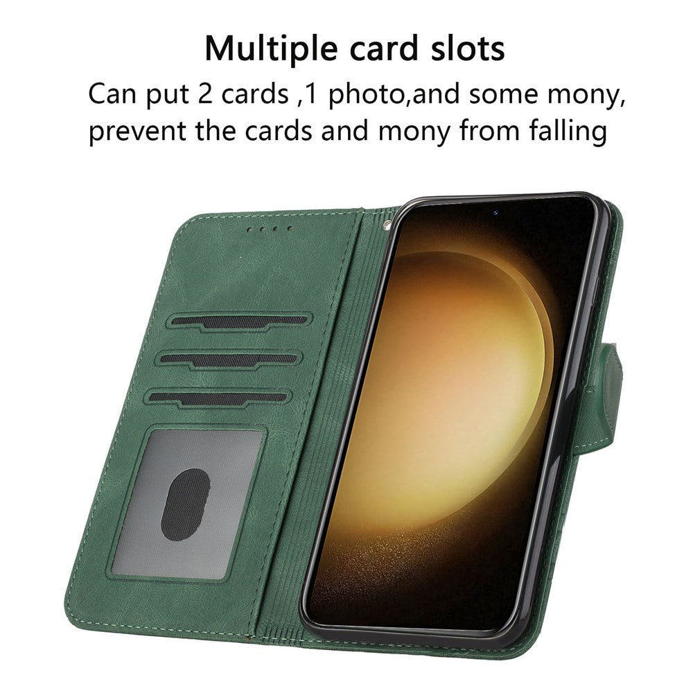 Til Samsung Galaxy A05 4G Telefoncover med rem Aftryk PU Læder Pung Stativ Cover