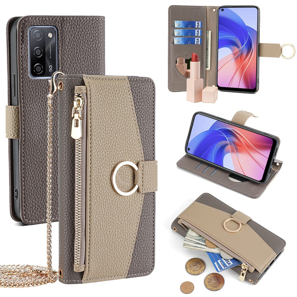 For Oppo A55 5G Case with Card Holder Leather Phone Cover Stand Wallet
