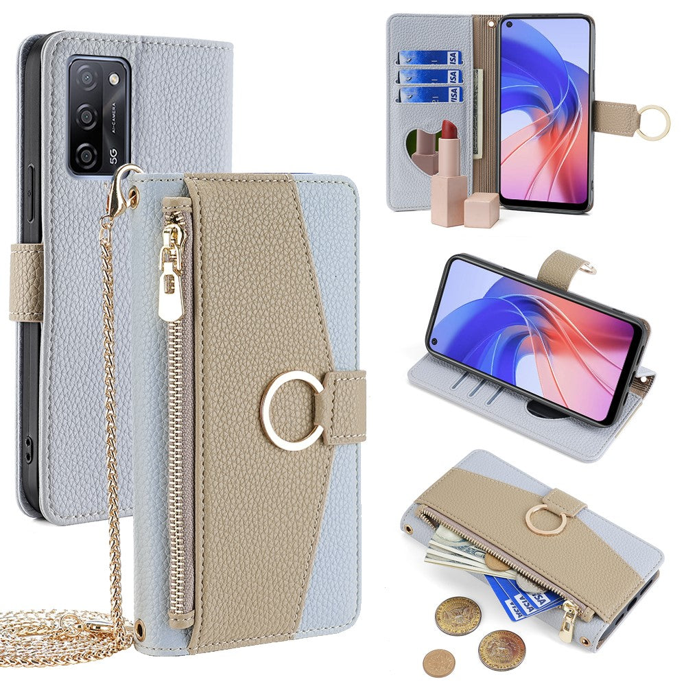 For Oppo A55 5G Case with Card Holder Leather Phone Cover Stand Wallet