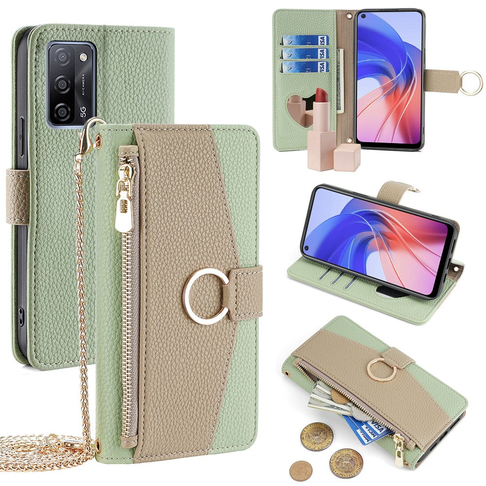 For Oppo A55 5G Case with Card Holder Leather Phone Cover Stand Wallet