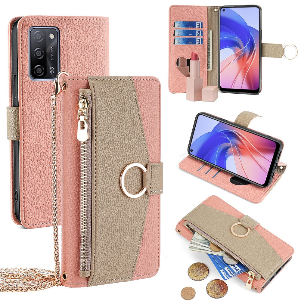 For Oppo A55 5G Case with Card Holder Leather Phone Cover Stand Wallet