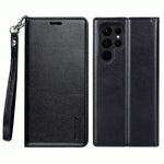 HANMAN Minuo Series For Samsung Galaxy S24 Ultra Magnetic Case PU Leather Wallet Phone Cover