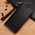 HANMAN Minuo Series For Samsung Galaxy S24 Ultra Magnetic Case PU Leather Wallet Phone Cover