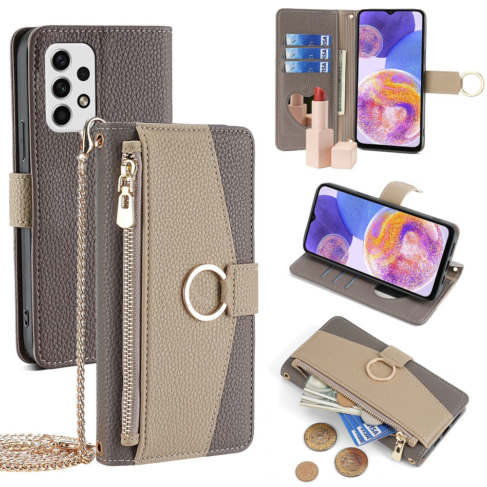 For Samsung Galaxy A23 5G (Global Version) / A23 4G Leather Case Phone Cover Stand Wallet with Strap
