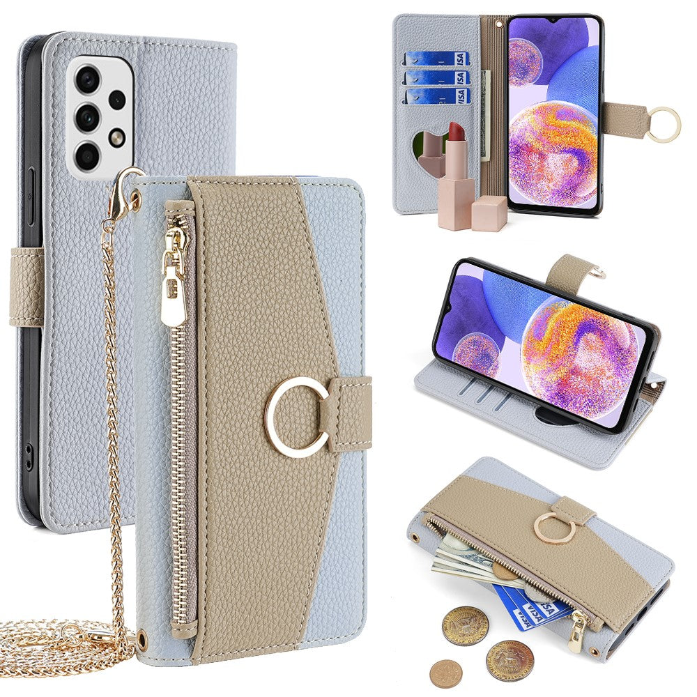For Samsung Galaxy A23 5G (Global Version) / A23 4G Leather Case Phone Cover Stand Wallet with Strap