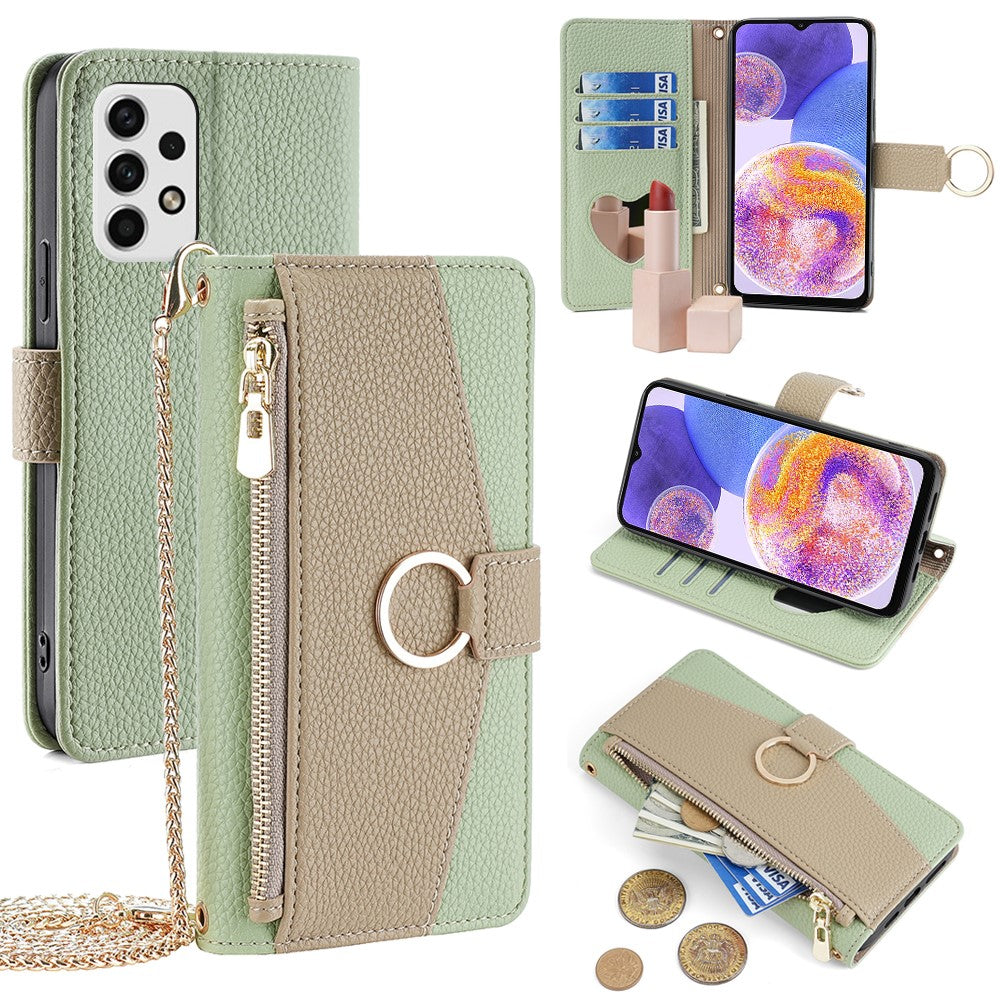 For Samsung Galaxy A23 5G (Global Version) / A23 4G Leather Case Phone Cover Stand Wallet with Strap