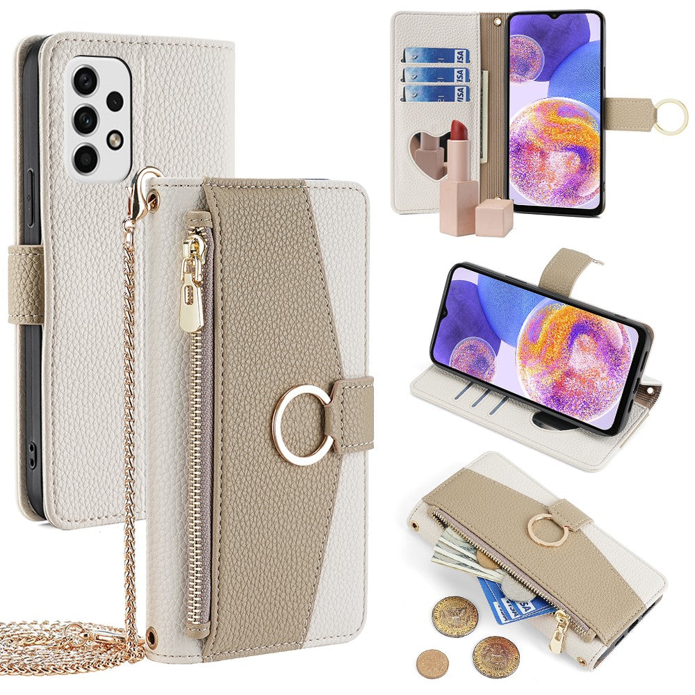For Samsung Galaxy A23 5G (Global Version) / A23 4G Leather Case Phone Cover Stand Wallet with Strap