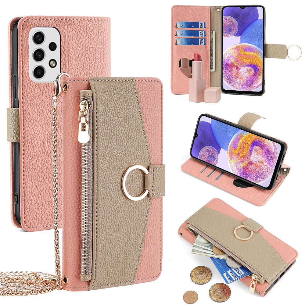 For Samsung Galaxy A23 5G (Global Version) / A23 4G Leather Case Phone Cover Stand Wallet with Strap