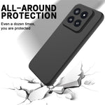 For Xiaomi 14 Pro Silicone Case Shockproof Phone Back Cover with Wrist Strap