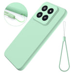 For Xiaomi 14 Pro Silicone Case Shockproof Phone Back Cover with Wrist Strap