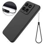 For Xiaomi 14 Silicone Case with a Strap Mobile Phone Back Cover Protector